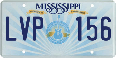 MS license plate LVP156