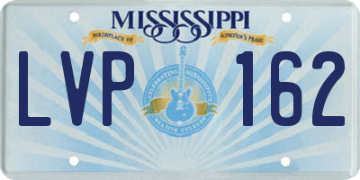 MS license plate LVP162