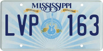 MS license plate LVP163