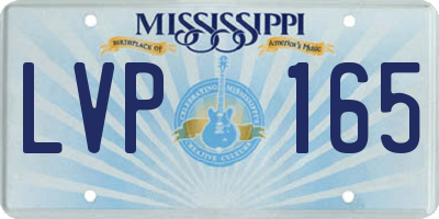 MS license plate LVP165