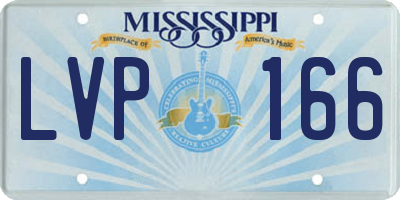 MS license plate LVP166