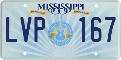 MS license plate LVP167
