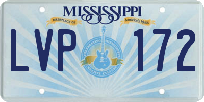 MS license plate LVP172
