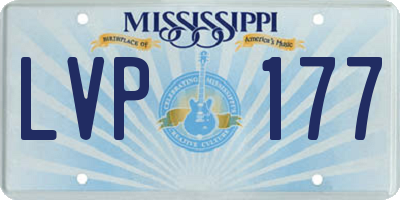 MS license plate LVP177