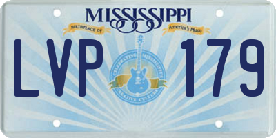 MS license plate LVP179