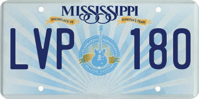 MS license plate LVP180