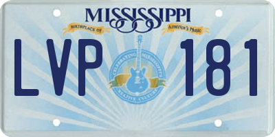 MS license plate LVP181