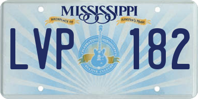 MS license plate LVP182
