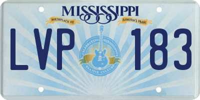 MS license plate LVP183