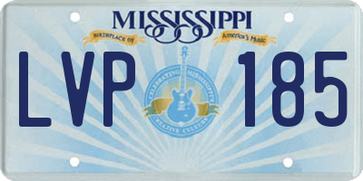 MS license plate LVP185