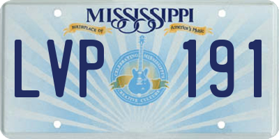 MS license plate LVP191