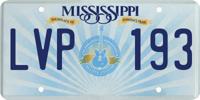 MS license plate LVP193