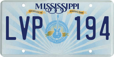 MS license plate LVP194