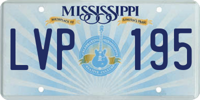 MS license plate LVP195