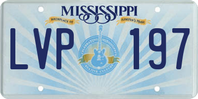 MS license plate LVP197
