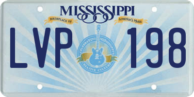 MS license plate LVP198