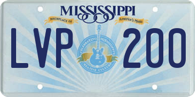 MS license plate LVP200