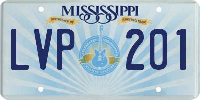 MS license plate LVP201