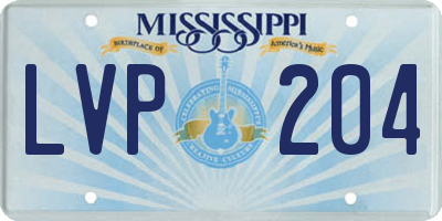 MS license plate LVP204