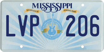 MS license plate LVP206