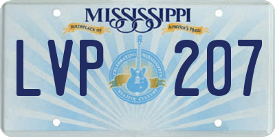 MS license plate LVP207