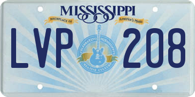 MS license plate LVP208