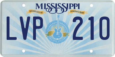 MS license plate LVP210