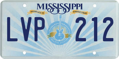 MS license plate LVP212