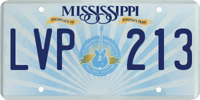 MS license plate LVP213