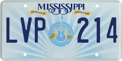 MS license plate LVP214