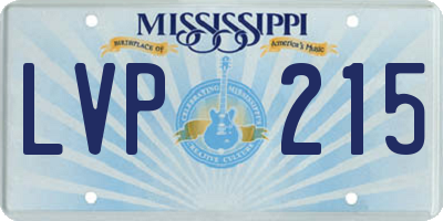 MS license plate LVP215