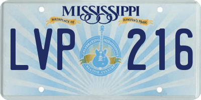 MS license plate LVP216
