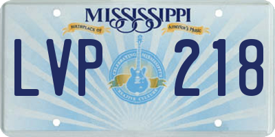 MS license plate LVP218