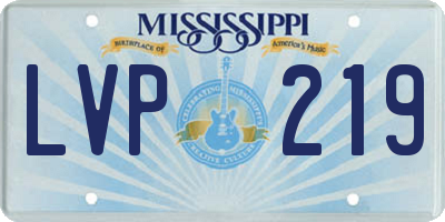 MS license plate LVP219