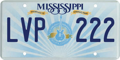 MS license plate LVP222