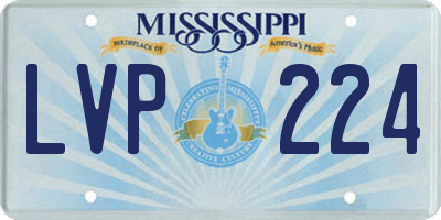 MS license plate LVP224
