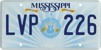 MS license plate LVP226