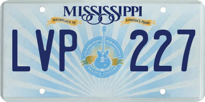 MS license plate LVP227