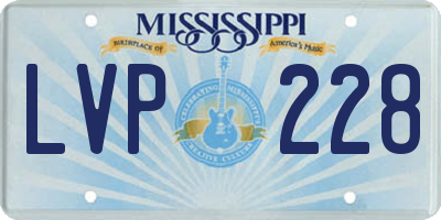 MS license plate LVP228