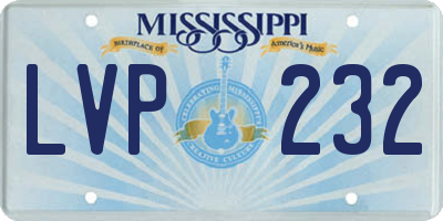 MS license plate LVP232