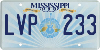 MS license plate LVP233