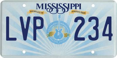 MS license plate LVP234
