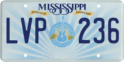 MS license plate LVP236