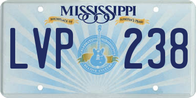 MS license plate LVP238
