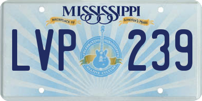 MS license plate LVP239