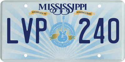 MS license plate LVP240