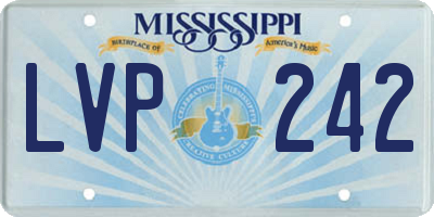 MS license plate LVP242
