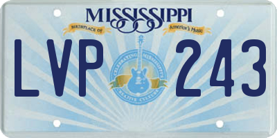 MS license plate LVP243