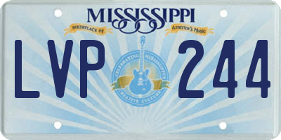 MS license plate LVP244