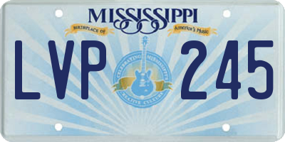 MS license plate LVP245